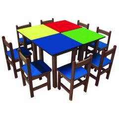 Ahşap Kare Masa Grubu