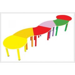 Tırtıl Masa Metal Ayaklı 6 Parça