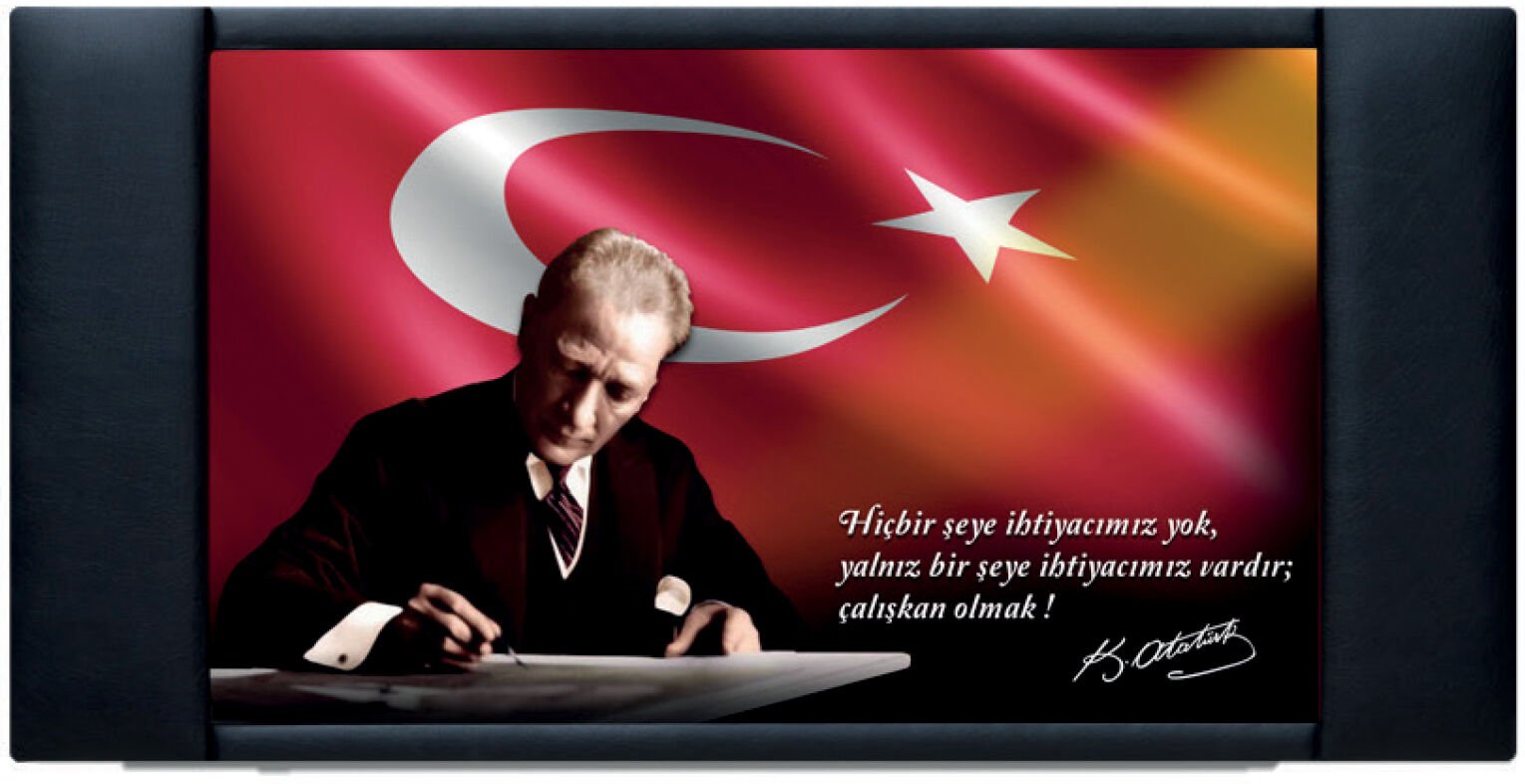 Dijital Baskılı Deri Kaplı Çerçeveli Makam Panosu