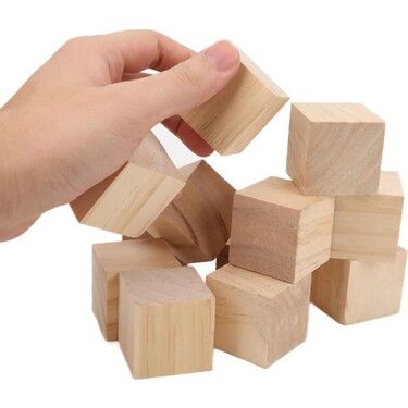 Naturel Ahşap Küpler 3*3 16'lı