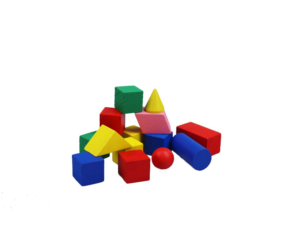 Ahşap Renkli Geometrik Şekiller 14 Parça