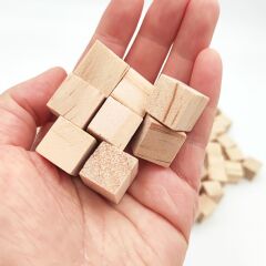 Naturel Ahşap Küpler 15*15mm 25'li