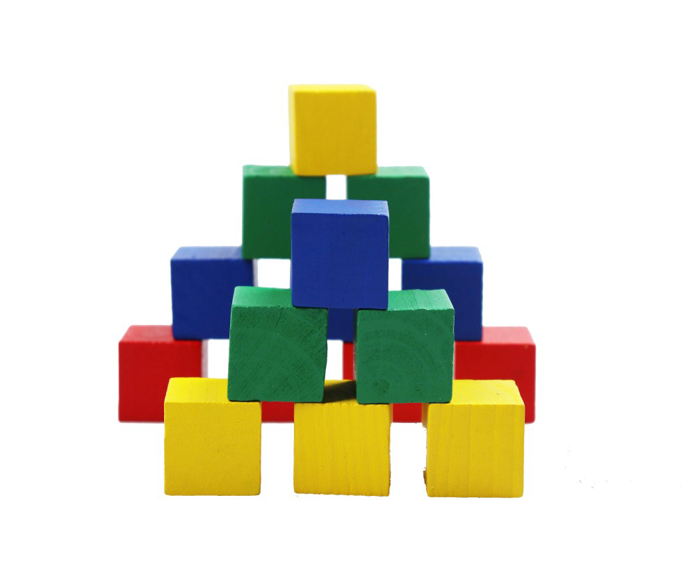 Renkli Ahşap Küpler 30*30mm 16'lı