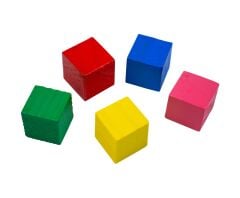 Ahşap Renkli Küpler 20*20 mm 20'li