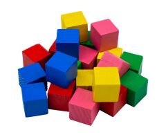 Ahşap Renkli Küpler 20*20 mm 20'li