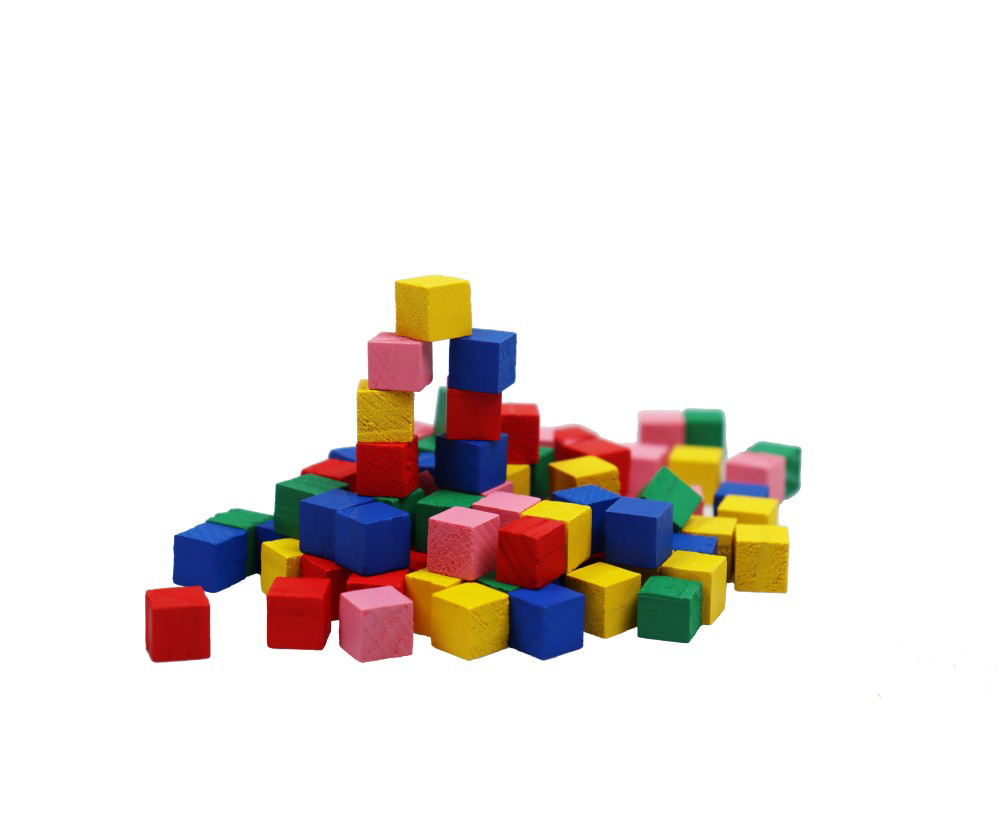 Ahşap Renkli Küpler 10*10 mm 90'lı