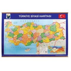 TÜRKİYE SİYASİ + FİZİKİ ÇITALI HARİTA 70*100cm