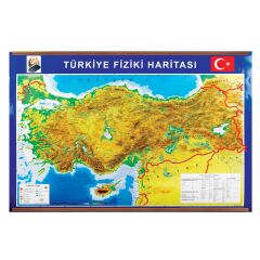 TÜRKİYE SİYASİ + FİZİKİ ÇITALI HARİTA 70*100cm