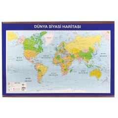 DÜNYA SİYASİ + FİZİKİ ÇITALI HARİTA 70*100cm
