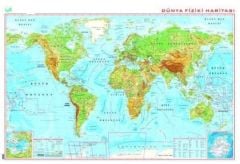 Dünya Fiziki Haritası 78x135 Cm.