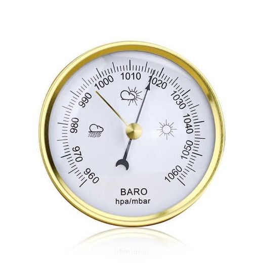 Metal Barometre 90 mm | Analog Basınç Ölçer | Hava Durumu