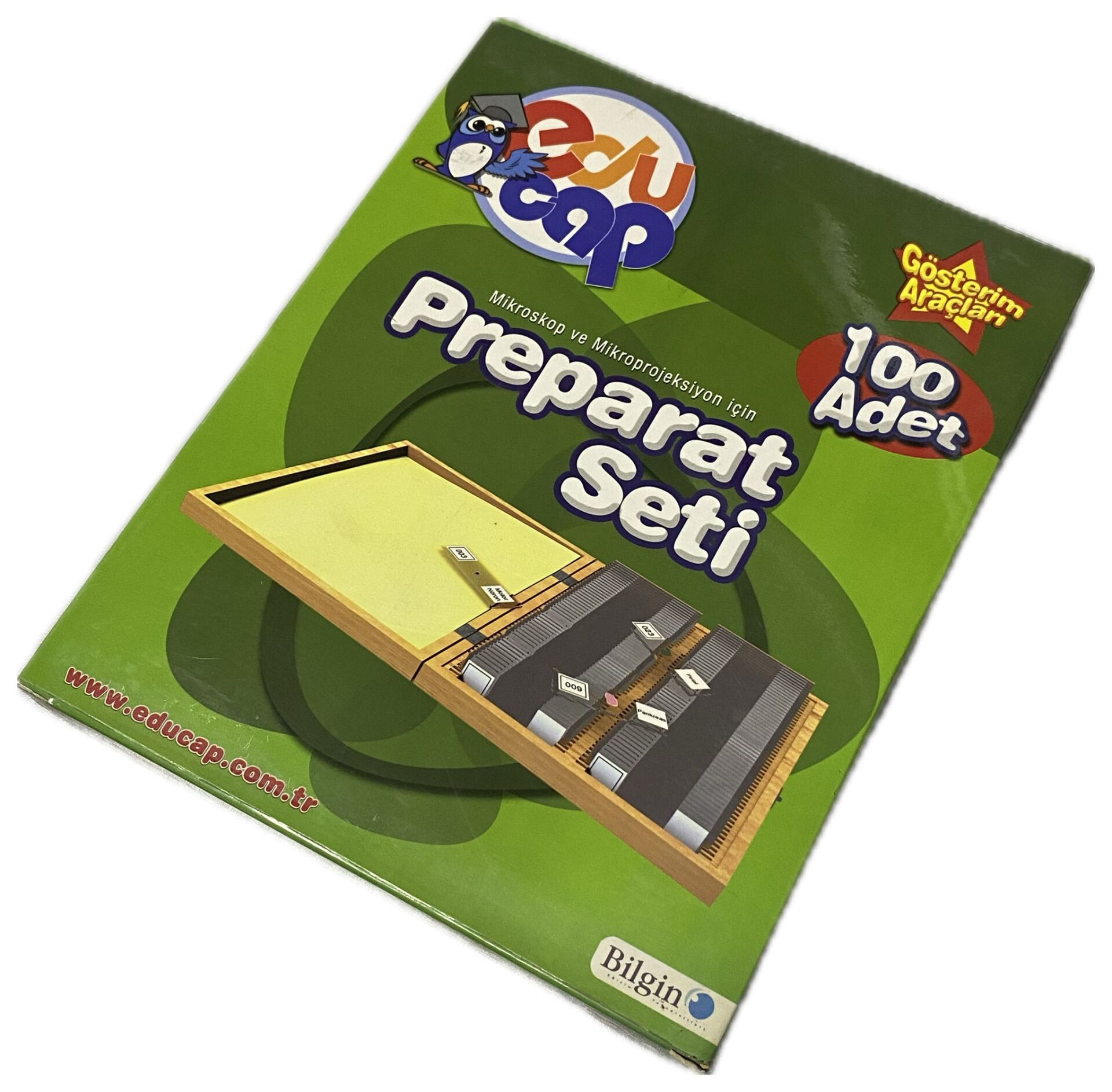 Mikroskop Slayt Seti - Ahşap Kutulu Preperat Seti 100'lü