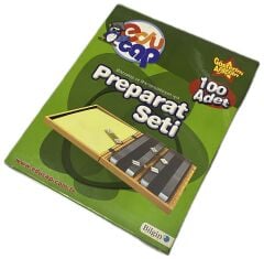 Mikroskop Slayt Seti - Ahşap Kutulu Preperat Seti 100'lü