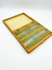 Mikroskop Slayt Seti - Ahşap Kutulu Preperat Seti 100'lü