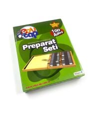 Mikroskop Slayt Seti - Ahşap Kutulu Preperat Seti 100'lü