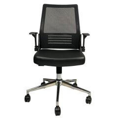 Mina Fileli Çalışma Sandalyesi Deri Oturaklı