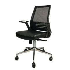 Mina Fileli Çalışma Sandalyesi Deri Oturaklı