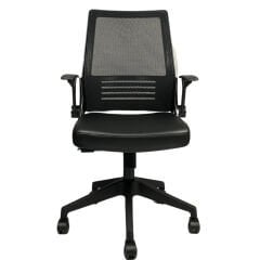 Mina Fileli Çalışma Sandalyesi Deri Oturaklı Plastik Ayaklı