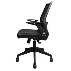 Mina Fileli Çalışma Sandalyesi Deri Oturaklı Plastik Ayaklı