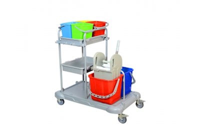 Temizlik Setli Plastik Kat Hizmet Arabası