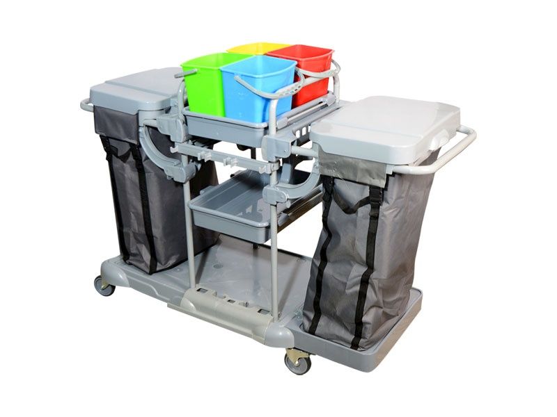 Çift Brandalı Plastik Kat Hizmet Arabası