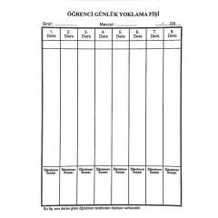 Öğrenci Günlük Yoklama Fişi