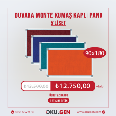 KUMAŞ KAPLI ALÜMİNYUM ÇERÇEVE PANO | 90x180 | 5'Lİ SET