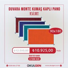 KUMAŞ KAPLI ALÜMİNYUM ÇERÇEVE PANO | 90x180 | 5'Lİ SET