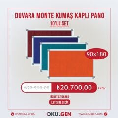 KUMAŞ KAPLI ALÜMİNYUM ÇERÇEVE PANO | 90x180 | 10'LU SET