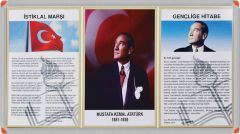 ÜÇLÜ MİLLİ LEVHA (ALÜMİNYUM ÇERÇEVELİ) | 45x90 | 10'LU SET