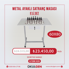 SATRANÇ MASASI | METAL | 60x80 | 5'Lİ SET