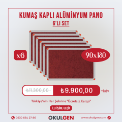 KUMAŞ KAPLI ALÜMİNYUM ÇERÇEVE PANO | 90x180 | 6'LI SET