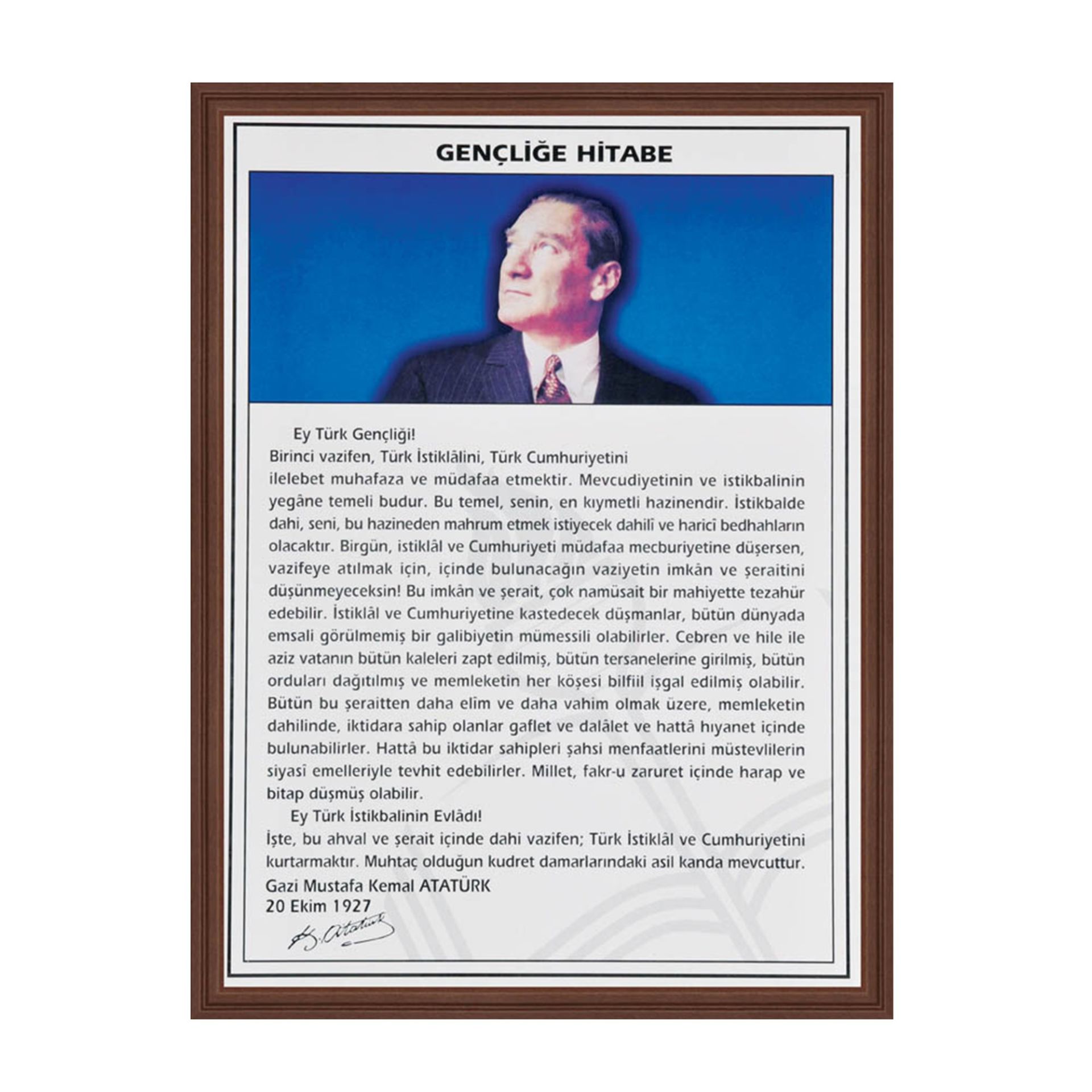 MDF Çerçeveli Gençliğe Hitabe (50x70)